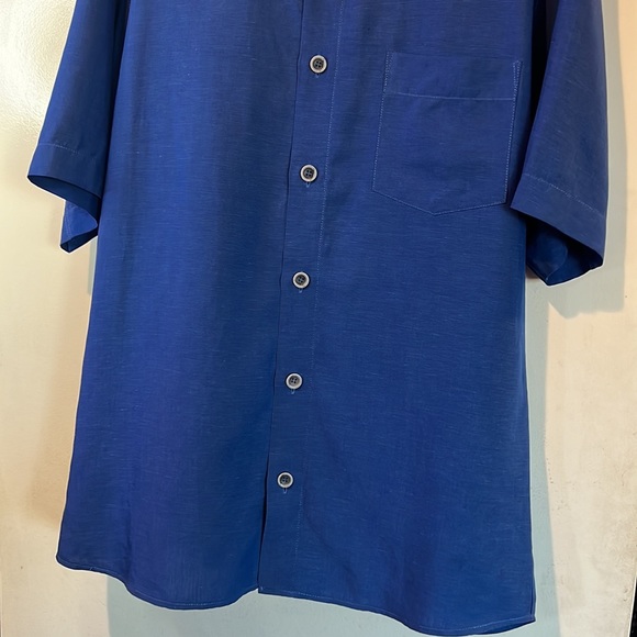 Signum Mens Tencel and Linen Button Up Short Sleeve Shirt - Picture 3 of 8
